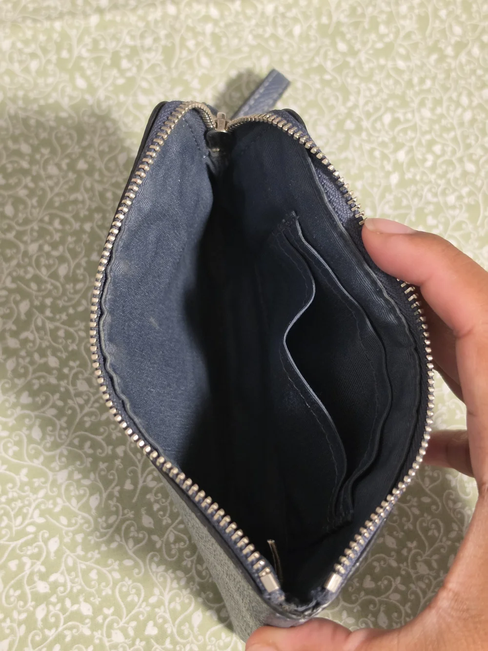 Coach Navy Leather Wristlet